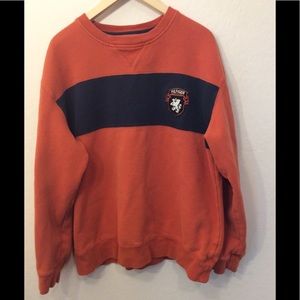 Tommy Hilfiger Orange Sweater Blue Stripe w shield